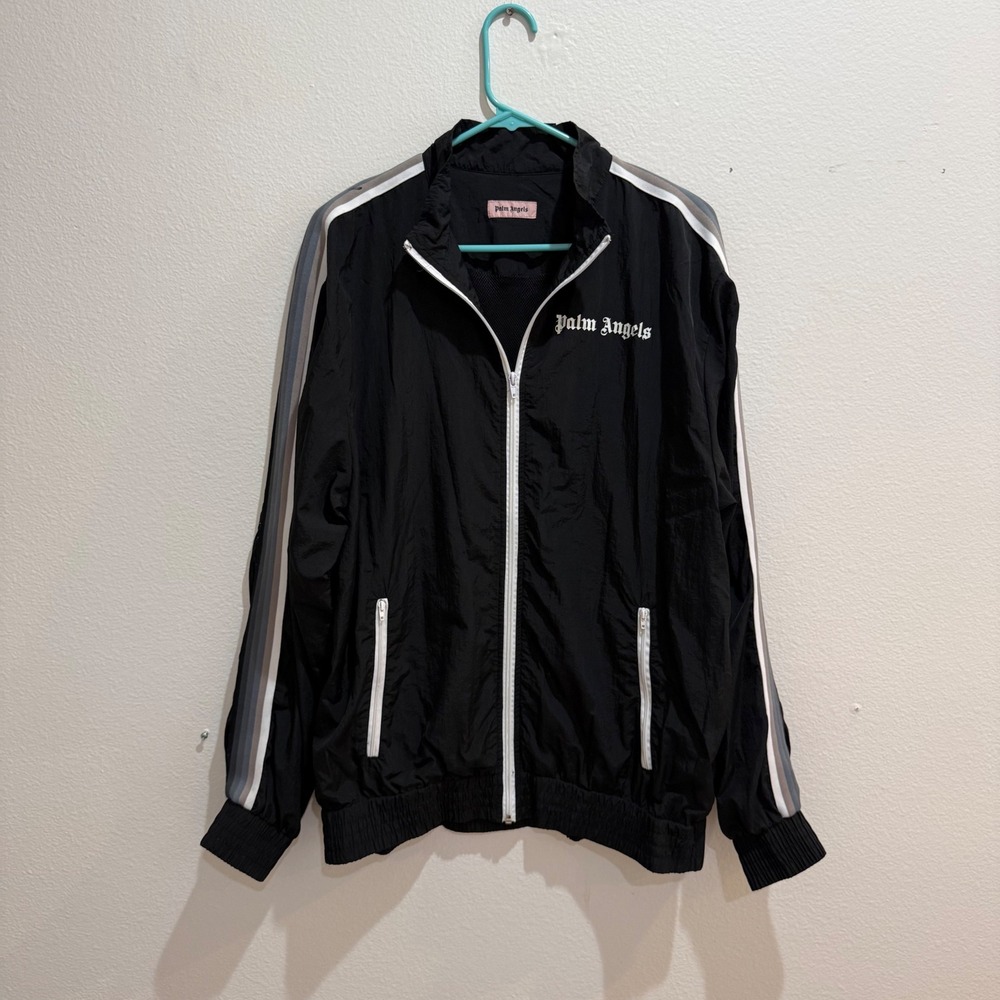 Palm Angels Black Side Stripe Track Jacket PMCA033F18507072 Mens Small